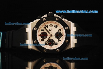 Audemars Piguet Royal Oak Offshore Chronograph Swiss Valjoux 7750 Automatic Movement Steel Case with Black Bezel and Black Rubber Strap