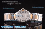 Cartier Ballon Bleu De Medium Size Swiss ETA 2671 Automatic Movement with Silver Dial and Two Tone Strap - 1:1 Original Cartier Ballon Bleu De Medium Size Swiss ETA 2671 Automatic Movement with Silver Dial and Two Tone Strap - 1:1 Original