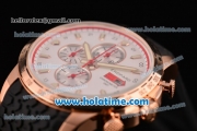 Chopard Mille Miglia Chrono Miyota Quartz Rose Gold Case with Black Rubber Bracelet White Dial and Stick Markers