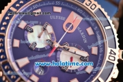 Ulysse Nardin Maxi Marine Diver Chrono Miyota Quartz Rose Gold Case with Blue Dial and Blue Rubber Strap