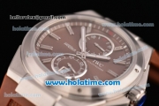 IWC Ingenieur Asia ST Automatic Steel Case with Brown Rubber Strap Stick Markers and Brown Dial