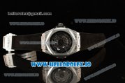 Hublot Big Bang Sang Bleu 9015 Automatic Steel Case with Black Dial Arabic Numeral Markers and Genuine Leather Strap