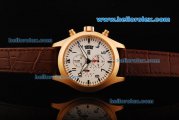 IWC Schaffhausen Pilot's Watch TOP GUN Quartz Movement Gold Case with White Dial