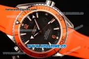 Omega Planet Ocean Clone 8500 Automatic Steel Case with Black Dial Orange Bezel and White Stick Markers (EF)