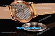 Blancpain Women Ultraplate Miyota 9015 Automatic Rose Gold Case with Diamonds Bezel MOP Dial and Yellow Leather Strap (G5)