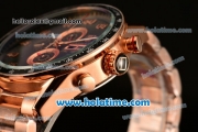 Tag Heuer Carrera Calibre 1887 Chrono Miyota OS10 Quartz Full Rose Gold with Black Dial and Arabic Numeral Markers