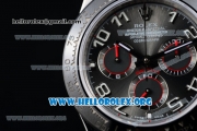 Rolex Daytona Chrono Clone Rolex 4130 Automatic Steel Case with Black Dial Ceramic Bezel and Black Rubber Strap (EF)