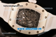 Richard Mille RM 055 Bubba Watson Tourbillon Manual Winding Steel Case with Skeleton Dial and Dot Markers - White Inner Bezel