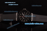 Hublot Big Bang Chronograph Miyota Quartz Movement PVD Case with Black Dial Ceramic Bezel and Black Rubber Strap