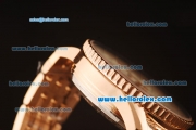 Breitling Montbrillant Swiss Valjoux 7750 Automatic Full Rose Gold with White Dial and Stick Markers