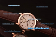 Vacheron Constantin Patrimony Automatic Rose Gold Case with White Dial and Brown Leather Strap