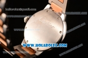 Cartier Rotonde De Miyota Quartz Two Tone Case/Bracelet with Blue Dial and Diamonds Bezel