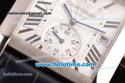 Cartier Tank MC Miyota 8245 Automatic Steel Case with White Dial and Black Roman Numeral Markers