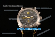 Ferrari & Panerai Automatic Steel Case with Black Dial and Leather Strap