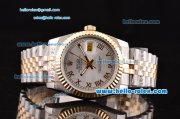 Rolex Datejust Automatic Movement Two Tone Case with Sliver Dial and Roman Marking