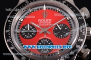 Rolex Daytona Vintage Edition Miyota Quartz Steel Case with Red Dial SilverMarkers and Black Nylon Strap (GF)