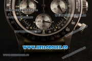 Rolex Daytona Vintage Edition Chrono Miyota OS20 Quartz Steel Case with Steel Bezel and Green Leather Strap