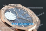 Audemars Piguet Royal Oak Swiss Quartz Rose Gold Case with Blue Dial and Rose Gold Bracelet (EF)