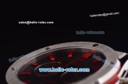 Hublot Classic Fusion Chronograph Miyota OS20 Quartz Steel Case with Black Dial and Red Rubber Strap