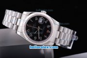 Rolex Datejust Automatic with Black Dial and White Number Marking