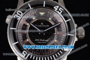 BlancPain Fifty Fathoms 500 Fathoms Japanese Miyota 8205 Automatic Steel Case with Brown Dial White Second Hand and Black Nylon Strap