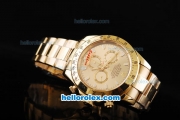 Rolex Daytona II Automatic Movement Full Gold with Stick Markers and Gold Dial