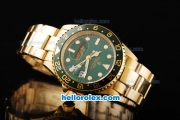 Rolex GMT-Master II Automatic Movement Full Gold Case/Strap with Green Dial and Green Bezel