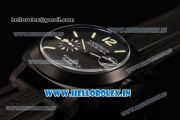 Panerai Luminor Marina Automatic PVD Case with Black Dial and Green Markers-Black Rubber Strap
