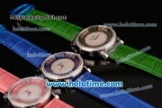 Cartier D'Art Swiss Quartz Steel Case with Roman Numeral Markers Green Leather Bracelet and Green/White Dial