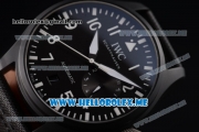 IWC Big Pilot Clone IWC 51111 Automatic PVD Case with Black Dial and Black Leather Strap Arabic Numeral Markers White Hands