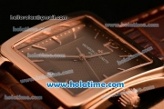 Vacheron Constantin Historiques Toledo Miyota Quartz Rose Gold Case with Stick Markers and Brown Dial