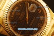 Rolex Day Date II Oyster Perpetual Rolex 3156 Automatic Gold Case with Grey MOP Dial and Gold Strap