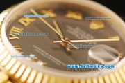 Rolex Datejust Automatic Movement ETA Coating Case with Gold Bezel and Two Tone Strap