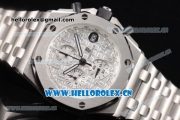 Audemars Piguet Royal Oak Offshore Seiko VK67 Quartz Stainless Steel Case/Bracelet with Silver Dial and Arabic Numeral Markers