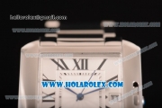 Cartier Tank Anglaise Miyota 9015 Automatic Steel Case/Bracelet with Silver Dial and Roman Numeral Markers