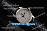 Patek Philippe Calatrava Miyota 9015 Automatic Steel Case with White Dial Black Leather Strap and Diamonds Markers