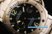 Panerai Pam 199 Luminor Submersible Automatic Movement Full Steel with Black Grid Dial and Green Markers