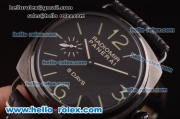 Panerai Radiomir 8 Days PAM00384 Automatic PVD Case with Black Dial and Black Leather Strap