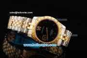 Rolex Datejust Oyster Perpetual Automatic Movement Black Dial with Diamond Gold Bezel and Two Tone Strap