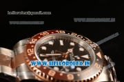 Rolex GMT-Master II Swiss ETA 2836 Automatic Two Tone Rose Gold Case With Ceramic Bezel Black Dial 126711CHNR bk