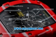 1:1 Richard Mille RM 35-02 RAFAEL NADA Japanese Miyota 9015 Automatic Red PVD Case with Skeleton Dial Red Crown/Rubber Strap