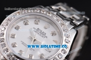 Rolex Datejust Pearlmaster Swiss ETA 2671 Automatic Full Steel with Diamond Bezel and White Dial