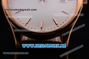 Patek Philippe Calatrava Miyota Quartz Rose Gold Case with White Dial and Brown Leather Strap Stick Markers