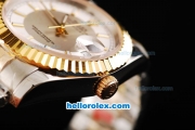 Rolex Datejust Swiss ETA 2836 Automatic Movement 18K Gold Never Fade with Stick Markers and Grey Dial-Two Tone