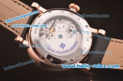 Patek Philippe Skeleton Tourbillon SM Phase Automatic Rose Gold Case Black Leather Strap