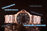 Cartier Ballon Bleu Asia 2813 Automatic Rose Gold Case/Strap with Black Dial - ETA Coating