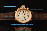U-BOAT Italo Fontana Flightdeck Working Chronograph Quartz Rose Gold Case with White Dial and Black Number Marking-Small Calendar U-BOAT Italo Fontana Flightdeck Working Chronograph Quartz Rose Gold Case with White Dial and Black Number Marking-Small Calendar
