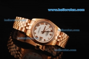 Rolex Datejust Automatic Movement Full Rose Gold with ETA Case and White Dial