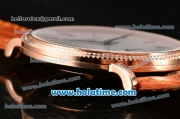 Patek Philippe Calatrava Miyota Quartz Rose Gold Case with Roman Numeral Markers and White Dial