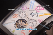 Franck Muller Long Island Tourbillon Automatic Movement PVD Case with White Dial and Colorful Numeral Markers